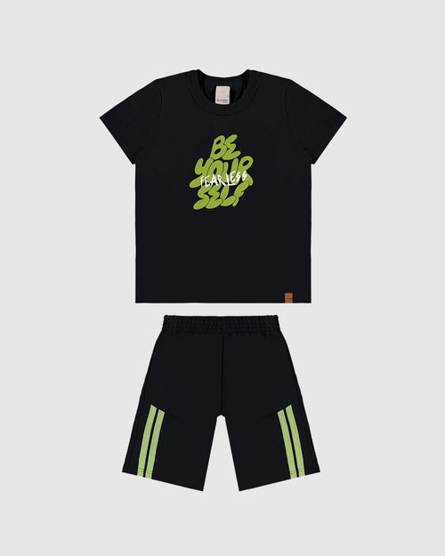 Conjunto Infantil Menino Be Yourself Fearless Em Algodão Malwee Kids