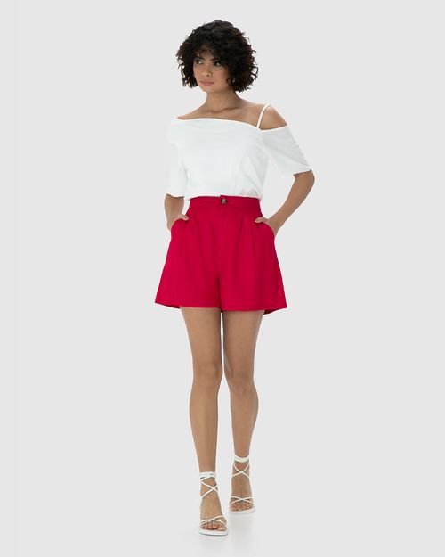 Shorts Feminino Alfaiataria Bolso Faca Em Crepe - ENFIM