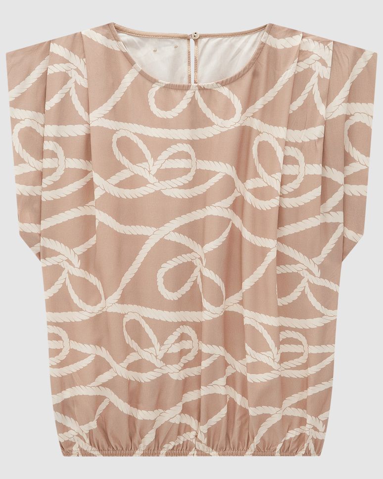 Blusa Box Feminina Estampa Navy Em Viscose - ENFIM