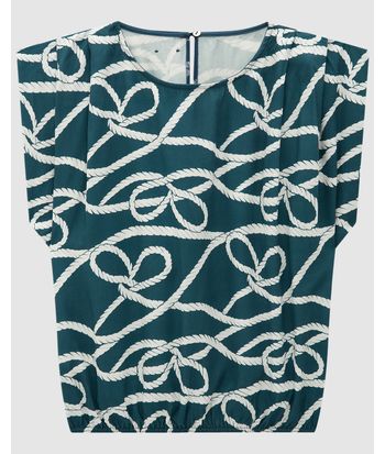 Blusa Box Feminina Estampa Navy Em Viscose - ENFIM