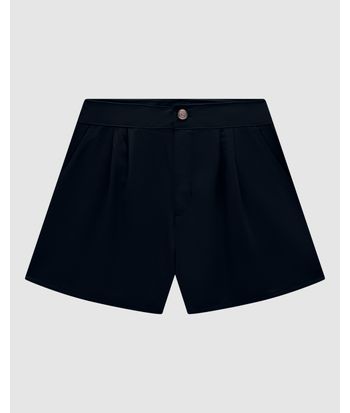 Shorts Feminino Alfaiataria Bolso Faca Em Crepe - ENFIM
