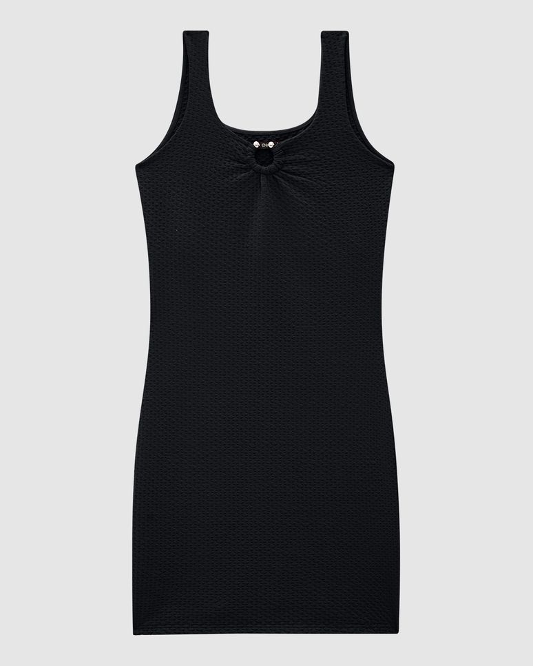 Vestido Feminino Decote Com Argola Em Malha Texturizada - ENFIM