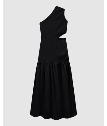 Vestido Longo Feminino Assimétrico Decote Ombro Só Em Viscose - ENFIM