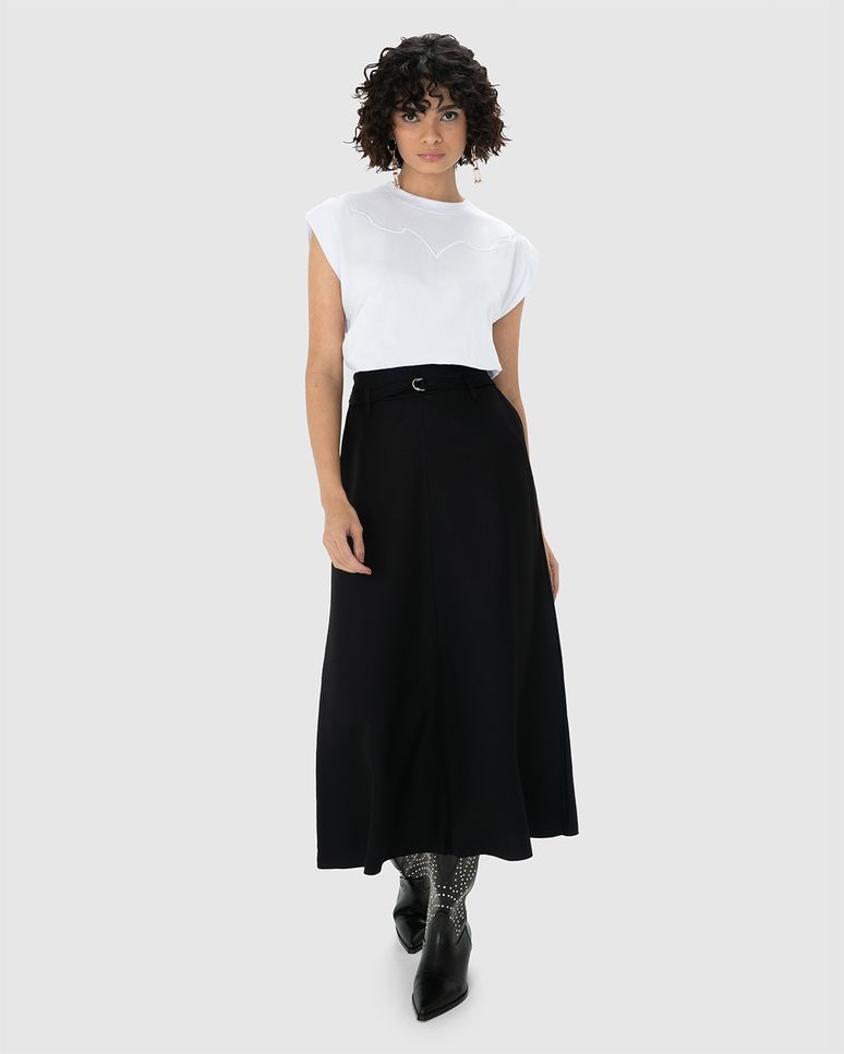 T-Shirt Feminina Muscle Tee Bordado Frontal Em Algodão - ENFIM