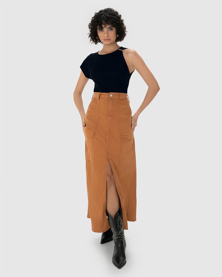 Blusa Feminina Assimétrica Argola Frontal Em Viscose Stretch - ENFIM