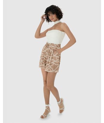 Shorts Feminino Clochard Estampa Navy Em Viscose - ENFIM