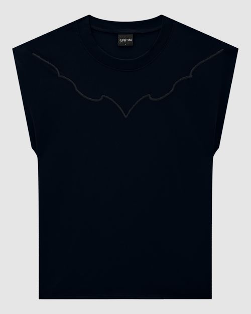 T-Shirt Feminina Muscle Tee Bordado Frontal Em Algodão - ENFIM