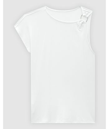 Blusa Feminina Assimétrica Argola Frontal Em Viscose Stretch - ENFIM
