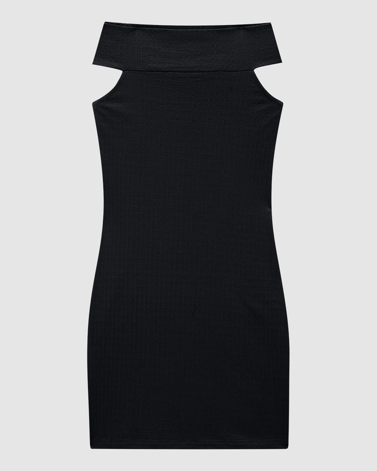 Vestido Justo Feminino Decote Ombro A Ombro Em Malha Texturizada - ENFIM