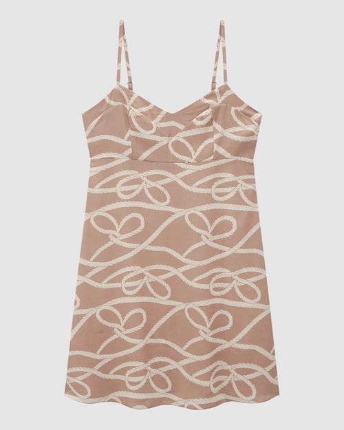 Vestido Feminino Evasê Estampa Navy Em Viscose - ENFIM