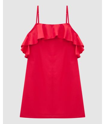 Vestido Feminino Evasê Babados Em Crepe - ENFIM