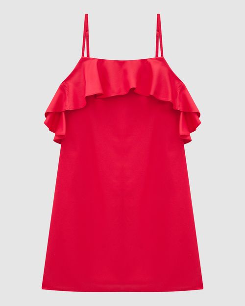 Vestido Feminino Evasê Babados Em Crepe - ENFIM