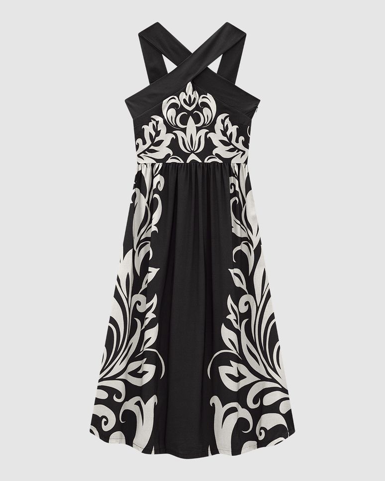 Vestido Midi Feminino Decote Transpassado Em Viscose - ENFIM