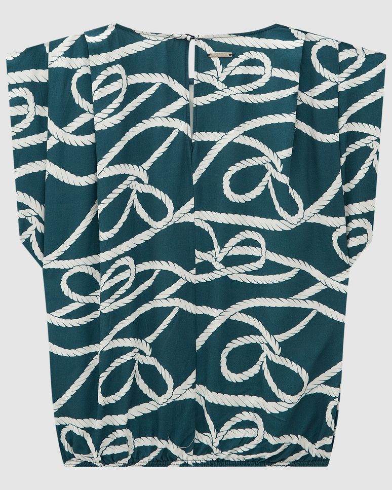 Blusa Box Feminina Estampa Navy Em Viscose - ENFIM