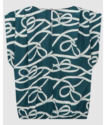 Blusa Box Feminina Estampa Navy Em Viscose - ENFIM
