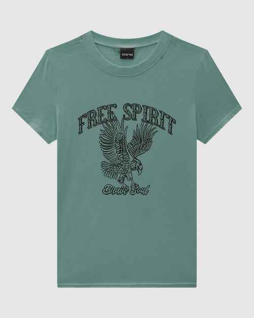T-Shirt Feminina Slim Free Spirit Brave Soul Em Algodão - ENFIM