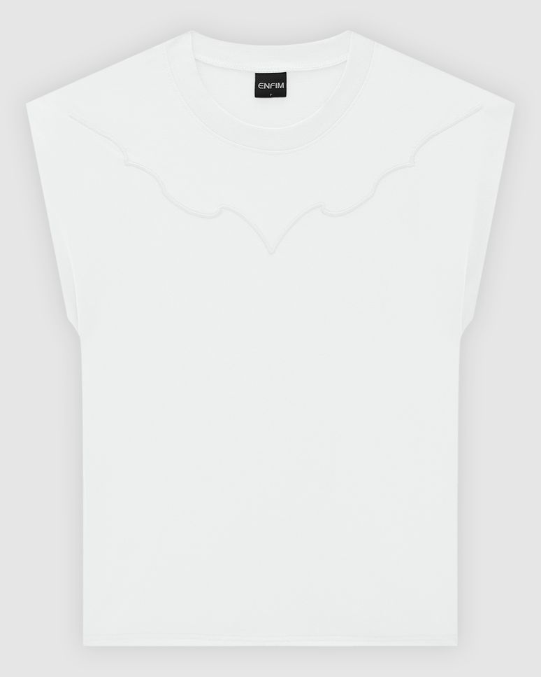 T-Shirt Feminina Muscle Tee Bordado Frontal Em Algodão - ENFIM