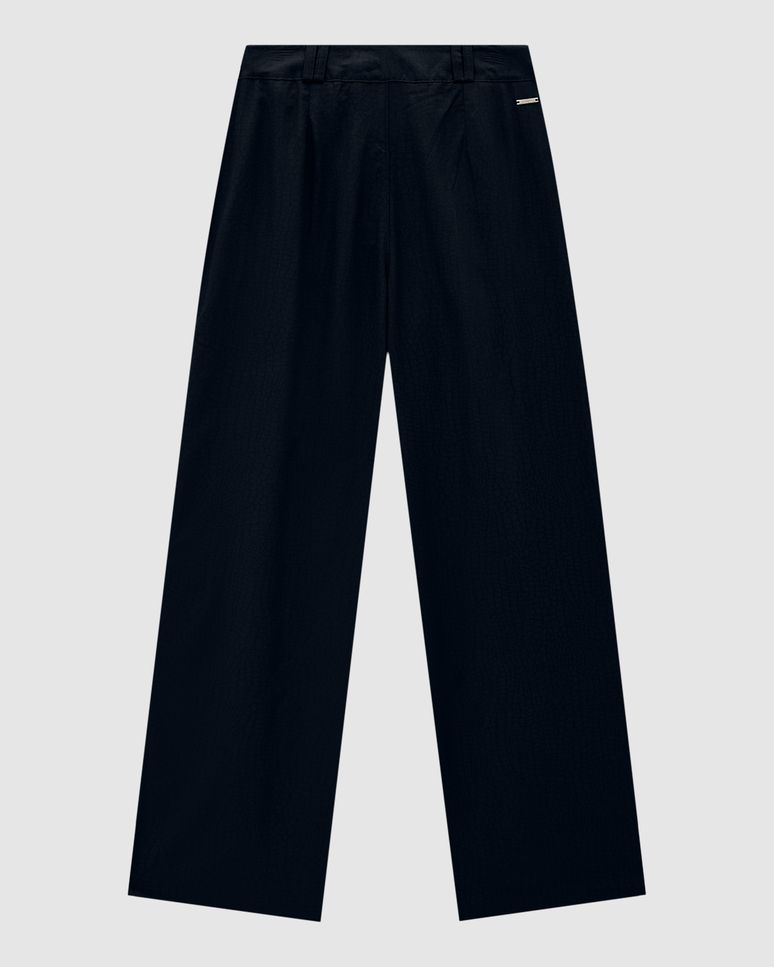 Calça Alfaiataria Feminina Pregas Frontais Em Tecido Jacquard - ENFIM