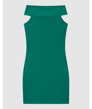 Vestido Justo Feminino Decote Ombro A Ombro Em Malha Texturizada - ENFIM