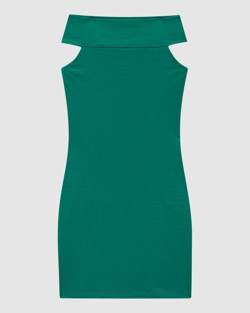 Vestido Justo Feminino Decote Ombro A Ombro Em Malha Texturizada - ENFIM