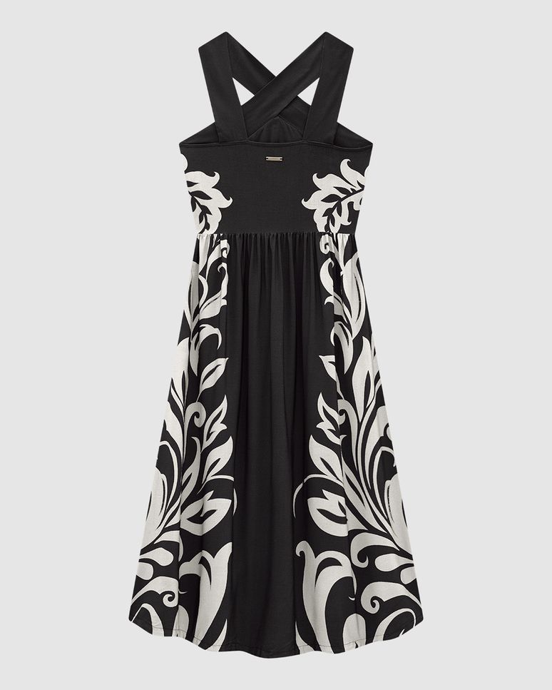 Vestido Midi Feminino Decote Transpassado Em Viscose - ENFIM