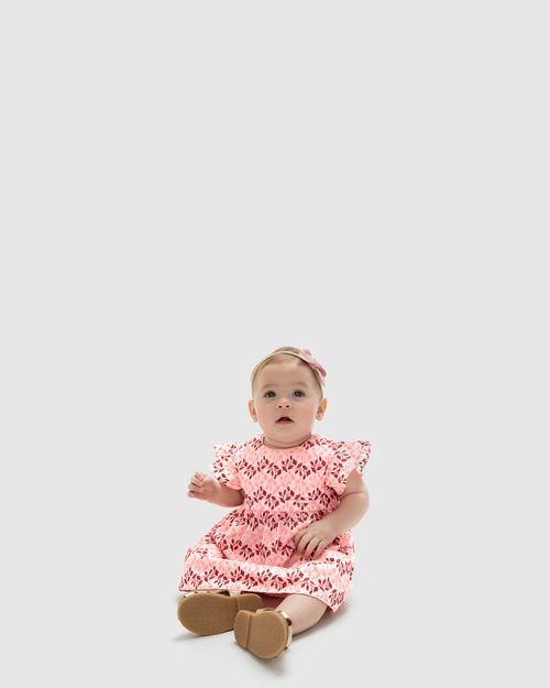 Conjunto Menina Vestido Bordado +  Calcinha - Carinhoso