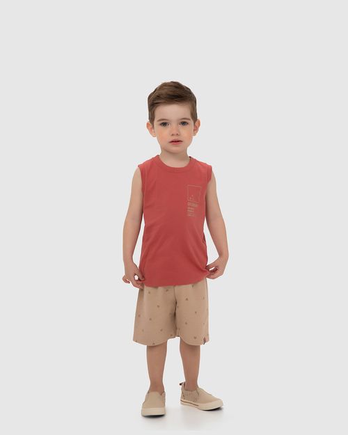 Conjunto Menino Regata Estampa Com Puff Em Algodão - Carinhoso