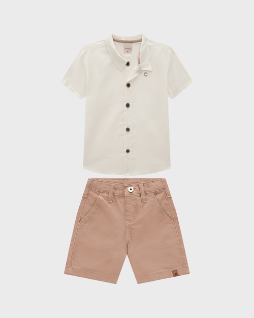 Conjunto Menino Camisa Manga Curta E Bermuda - Carinhoso