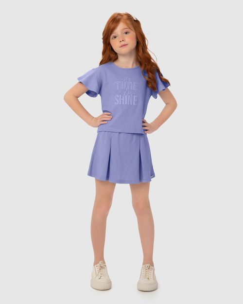 Conjunto Menina It's Time To Shine Em Malha Texturizada - Carinhoso