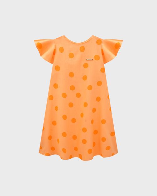 Vestido Menina Midi Estampa Poá Em Viscolinho - Carinhoso