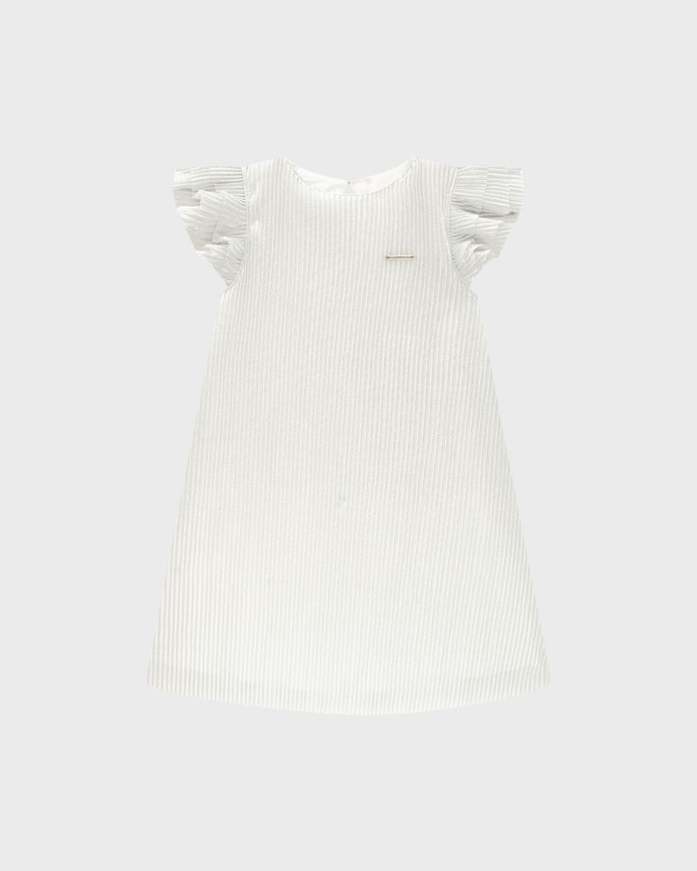 Vestido Menina Evasê Em Tecido Plissado - Carinhoso