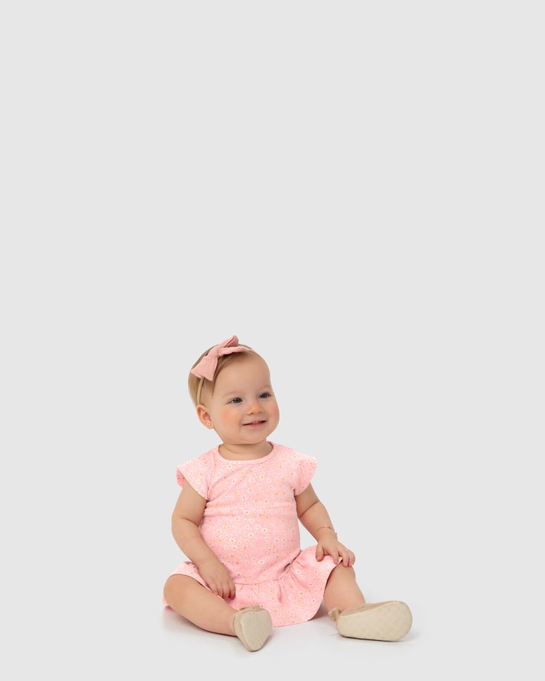 Vestido Body Menina Estampado Em Algodão - Carinhoso