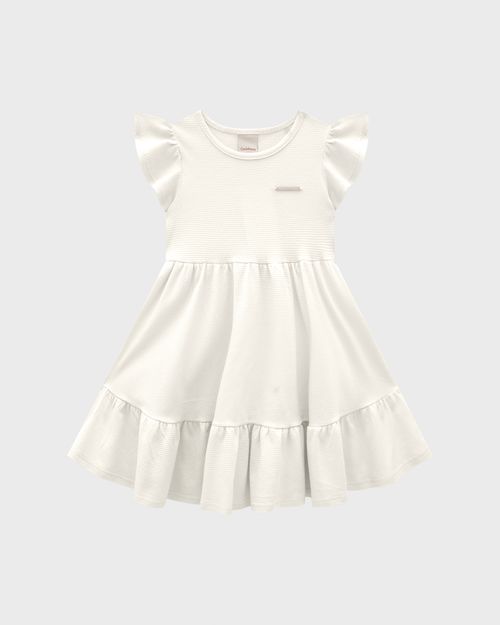 Vestido Menina Rodado Em Malha Texturizada - Carinhoso