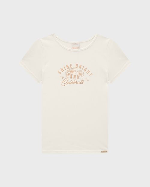 Blusa Menina Estampa Lettering Em Algodão - Carinhoso