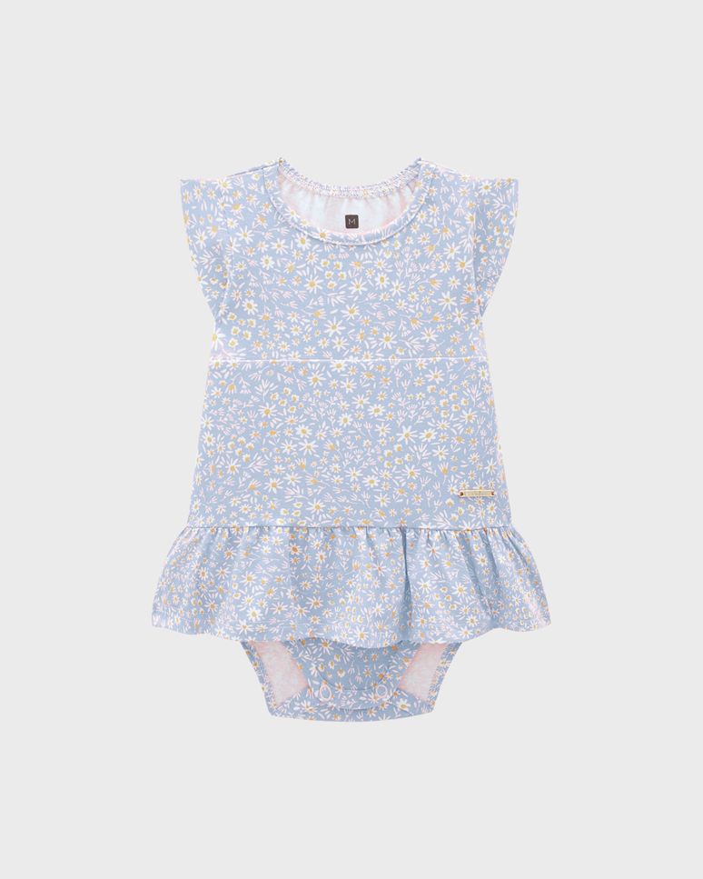 Vestido Body Menina Estampado Em Algodão - Carinhoso