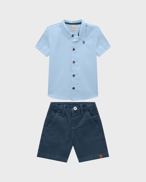 Conjunto Menino Camisa Manga Curta E Bermuda - Carinhoso