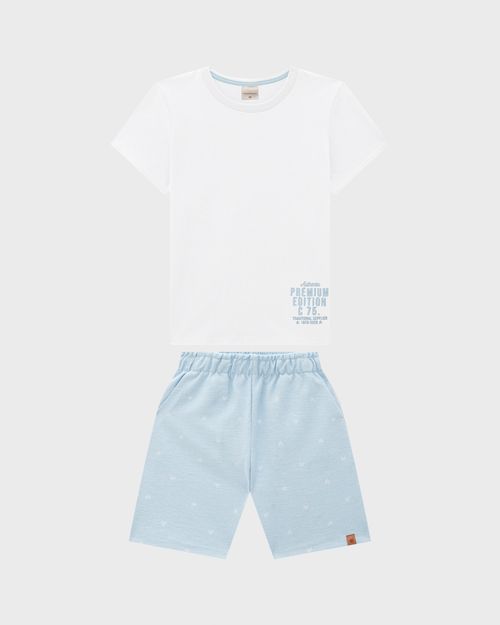 Conjunto Menino Bermuda Em Moletom Sarjado - Carinhoso