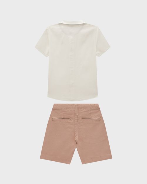 Conjunto Menino Camisa Manga Curta E Bermuda - Carinhoso