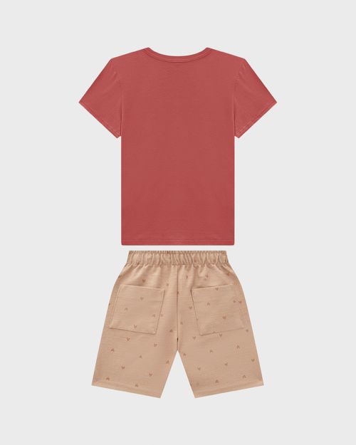 Conjunto Menino Bermuda Em Moletom Sarjado - Carinhoso