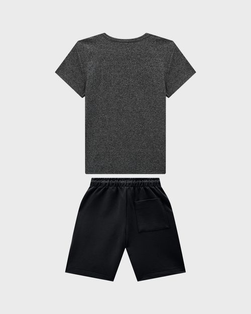 Conjunto Menino Camiseta Em Malha Rajada - Carinhoso