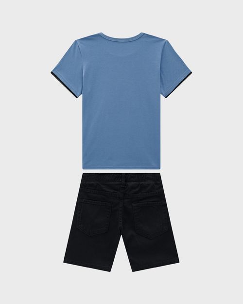 Conjunto Menino Camiseta Estampa Alto Relevo Em Algodão - Carinhoso