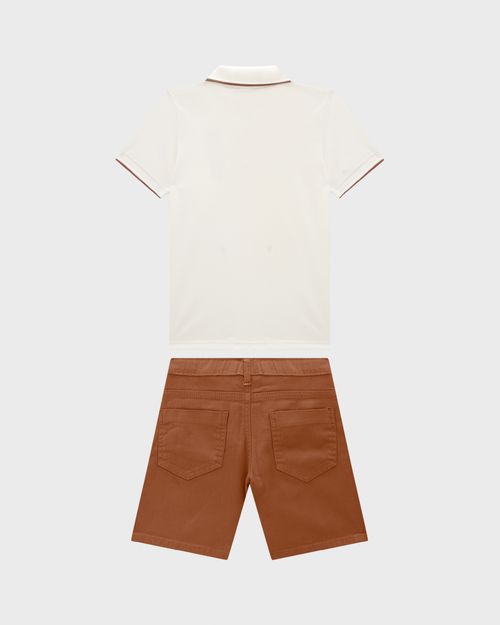 Conjunto Menino Bermuda Em Sarja Stretch - Carinhoso