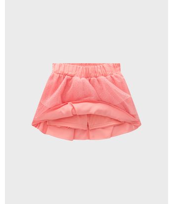 Conjunto Menina Blusa Estampa Bordada E Saia De Tule - Carinhoso