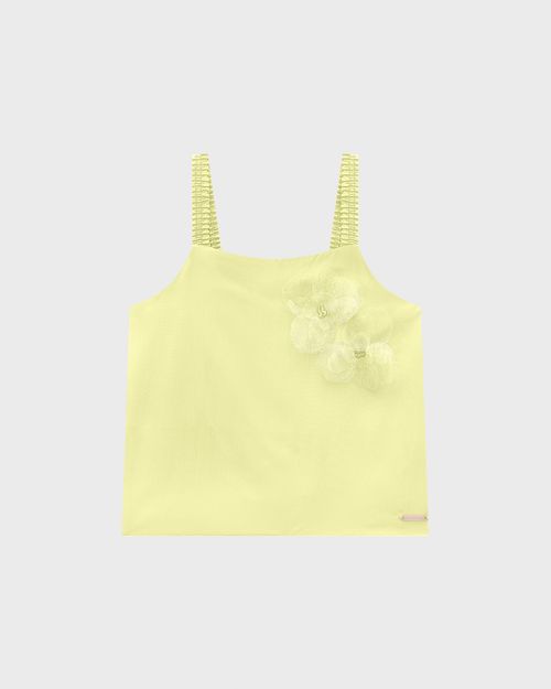 Conjunto Menina Regata Aplique Bordado Em Viscose - Carinhoso