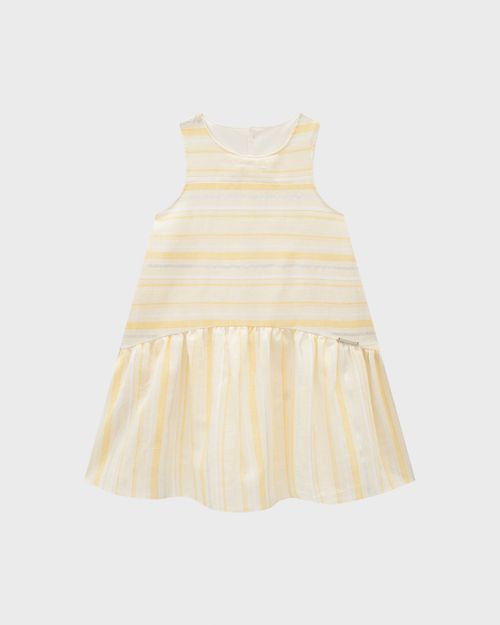 Vestido Menina Listrado Em Algodão Lurex - Carinhoso