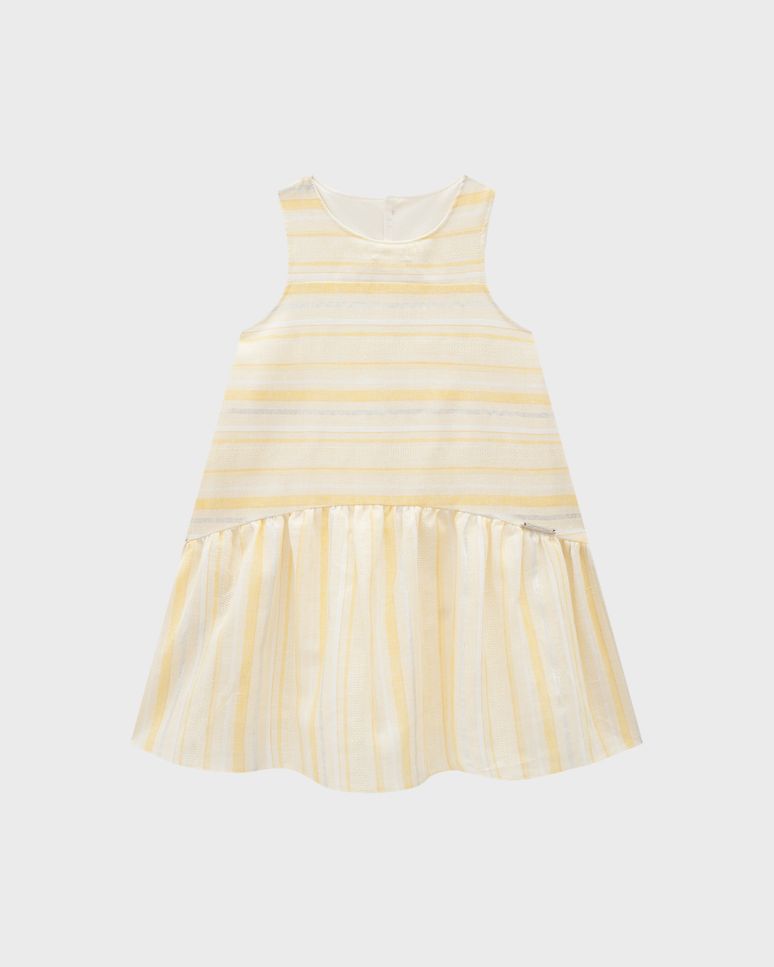 Vestido Menina Listrado Em Algodão Lurex - Carinhoso