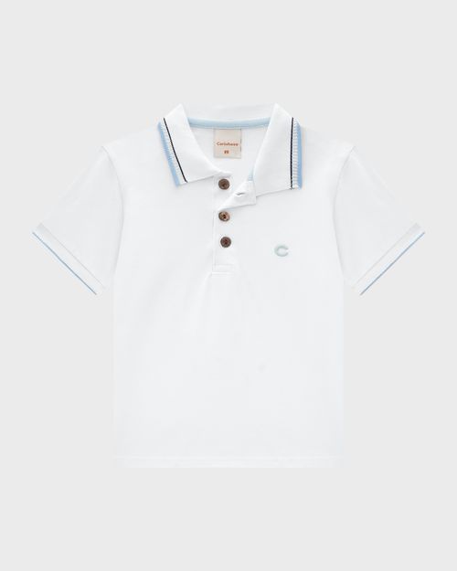 Conjunto Menino Camisa Polo E Bermuda Em Algodão Texturizado - Carinhoso