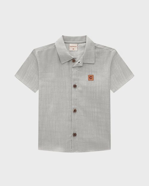 Conjunto Menino Camisa E Bermuda Em Algodão Texturizado - Carinhoso