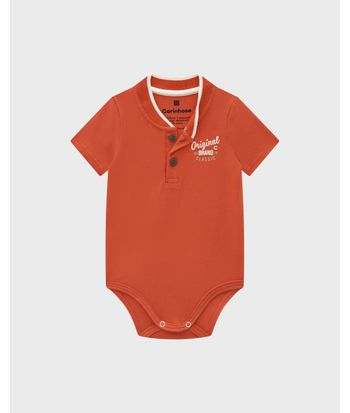 Conjunto Menino Body Polo E Bermuda Em Algodão - Carinhoso