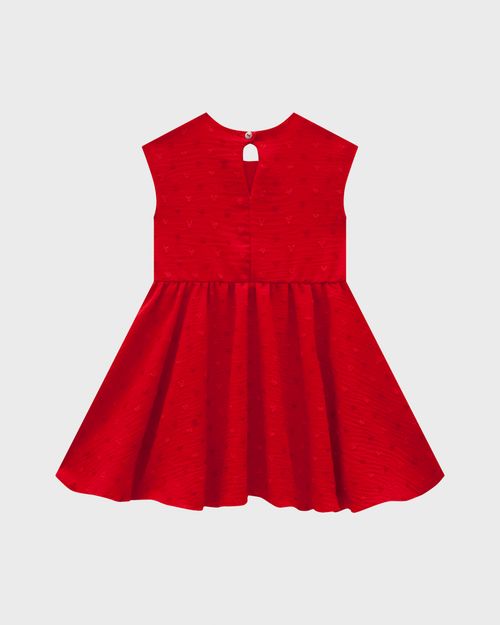 Vestido Menina Rodado Em Plumetis Coração - Carinhoso
